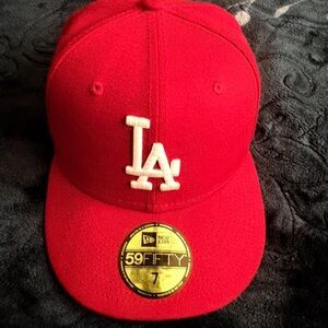 New Era Red LA 59FIFTY Cap